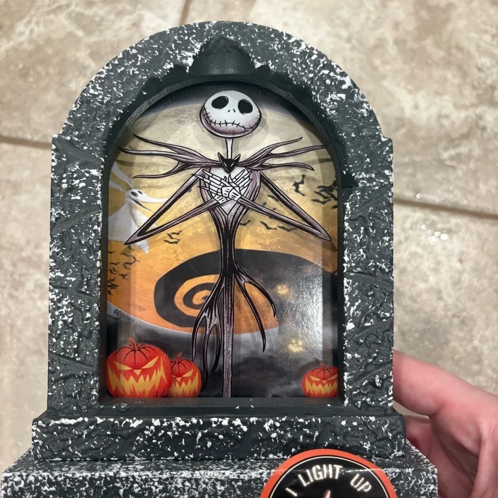 Disney's The Nightmare Before Christmas Jack Skellington LED Tombstone NEW